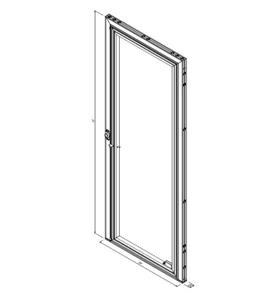 Aluvision Omni-55 pro v2 double door A 1984 x 2480 double - silver