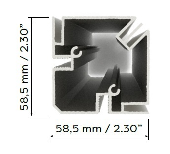 Aluvision Fab-55 corner 2480mm (90-90) - Silver