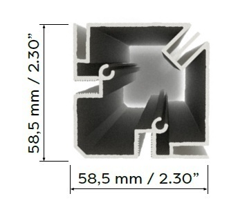 Aluvision Fab-55 corner 496mm (90-90)
