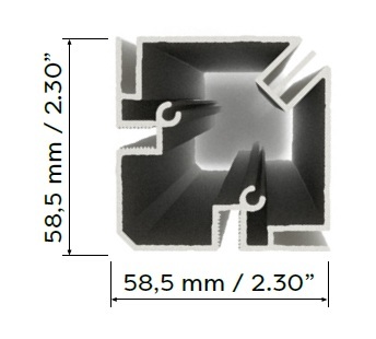 Aluvision Fab-55 corner 2480mm (90-90) - blk