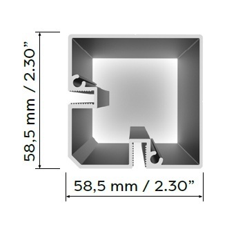 Aluvision L-corner (90-90) - 2976 mm - blk