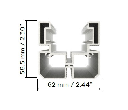 Aluvision T-bright corner profile 5888 mm (90-90) - blk