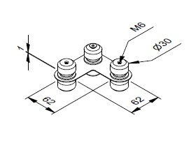Aluvision connector 3P LS double 90°